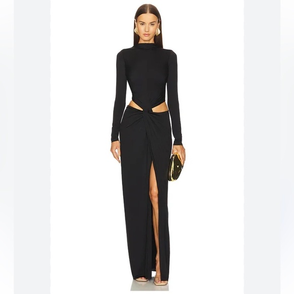 cult gaia Dresses & Skirts - Cult Gaia Keri Dress Black Maxi cutout jersey slinky gown NWT Revolve $898 M
